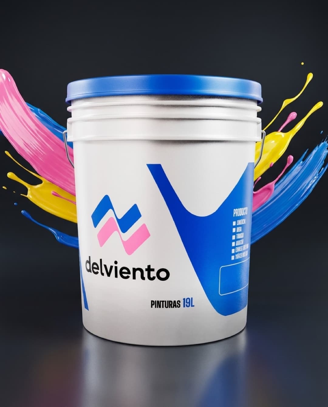 Cubeta de pintura Esmalte Base Agua Delviento