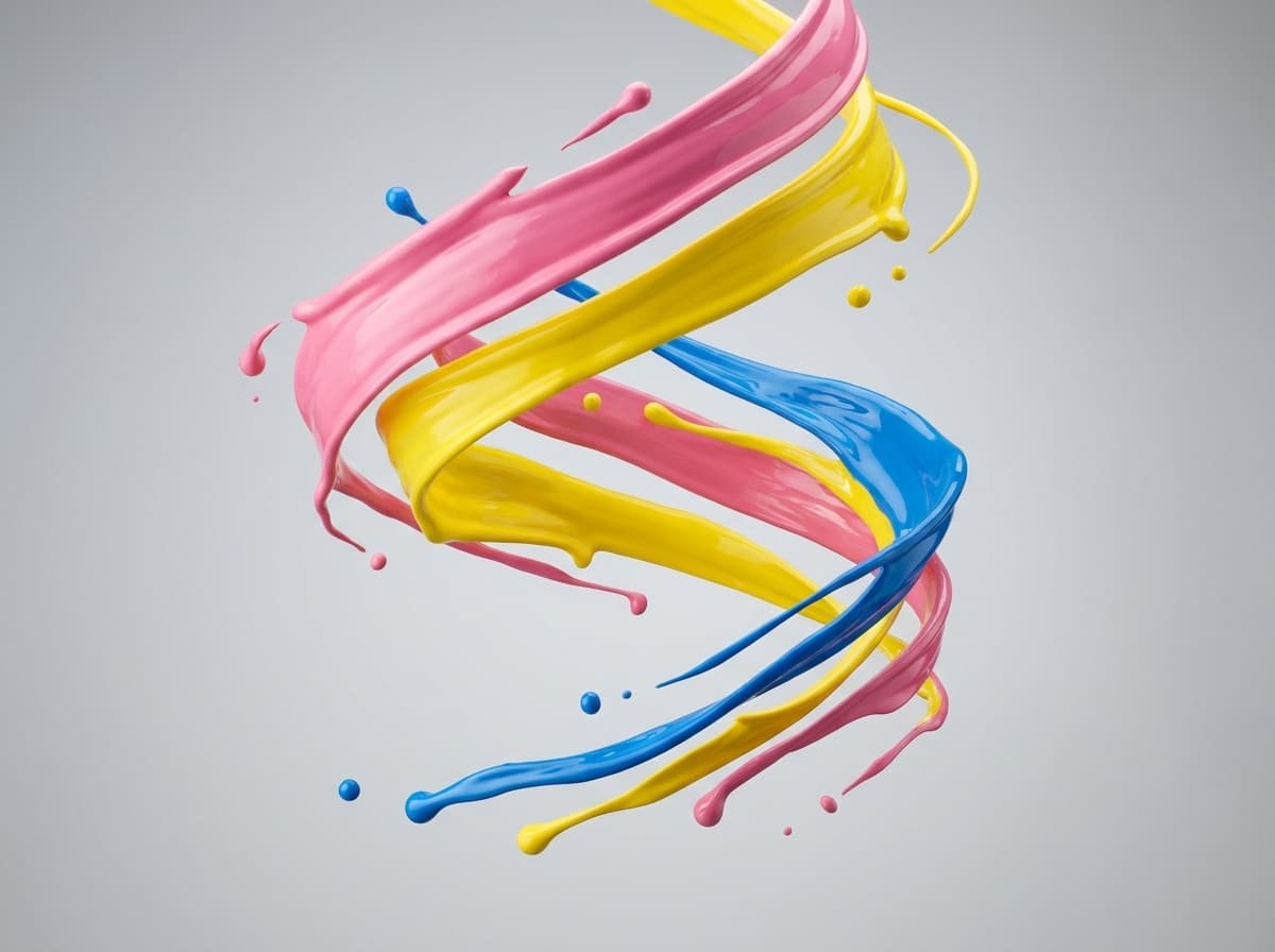 Salpicadura de pintura en los colores de marca Delviento